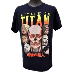 Attack On Titan Men's Large T-Shirt Black Short Sleeve